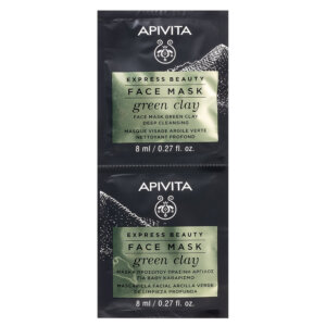 Apivita Express Beauty Mascarilla facial limpieza profunda con arcilla verde 2 x 8 ml