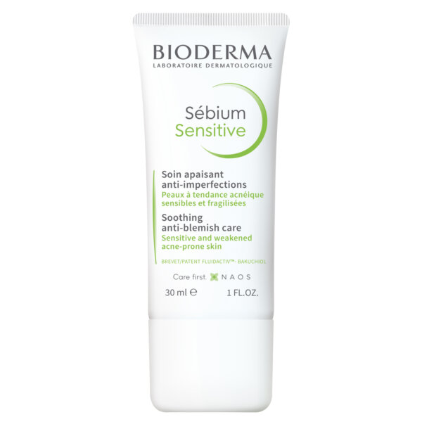 Bioderma SÉBIUM SENSITIVE calma, rehidrata y elimina las lesiones del acné 30 ml