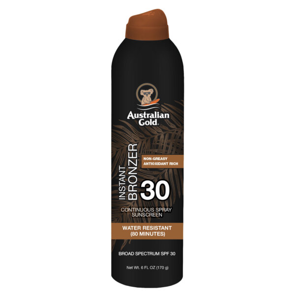 Australian Gold Instant Bronzer Continuous Spray SPF30 Australian Gold Instant Bronzer Continuous Spray SPF30