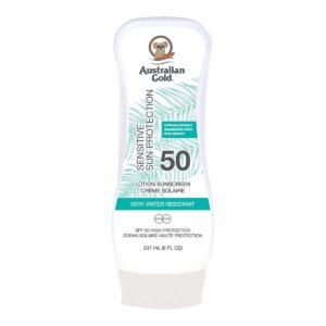 Australian Gold SENSITIVE SUN PROTECTION SPF50 water resistant lotion 237 ml