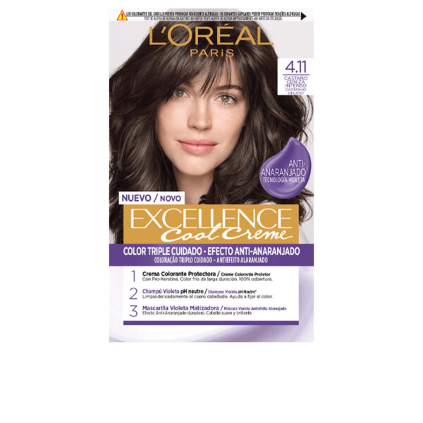 L'Oréal Paris Excellence Cool hair dye juuksevärv #4.11-intense ash brown 192 ml Excellence Cool Hair Dye