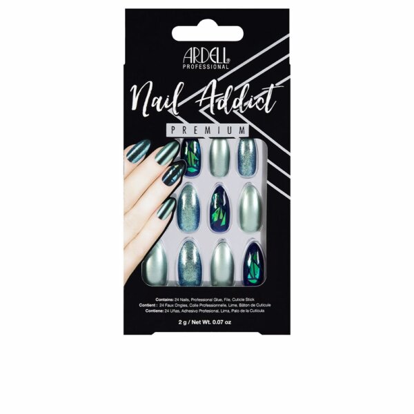 NAIL ADDICT green glitter chrome 1 u Nail Addict Green Glitter