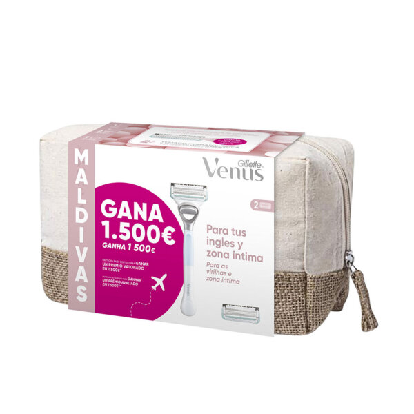GILLETTE VENUS INTIMA MALDIVES TOILETRY BAG razor + 2 refills Venus Intima Maldives Toiletry