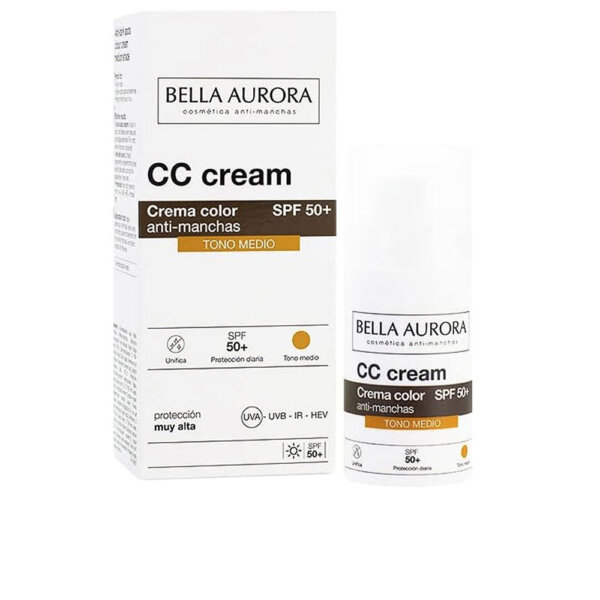 Bella Aurora CC Cream anti-manchas CC-kreem SPF50+ #tono medio 30 ml Cc Cream Anti Manchas Kreem