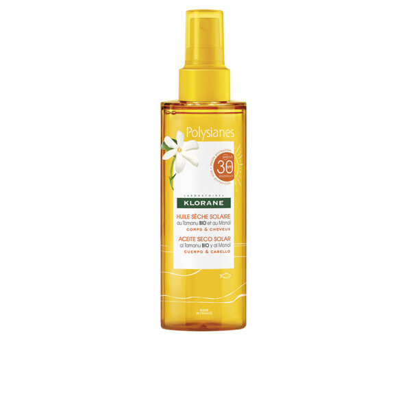 POLYSIANES MONOÏ Y TAMANU BIO solar dry oil SPF30 200 ml Polysianes Monoi Y Tamanu Juuksehooldustoode
