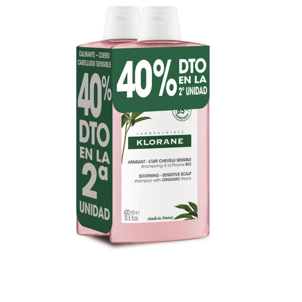 Klorane A LA PEONY BIO soothing duo šampoon 2 x 400 ml A La Peony Bio 400ml