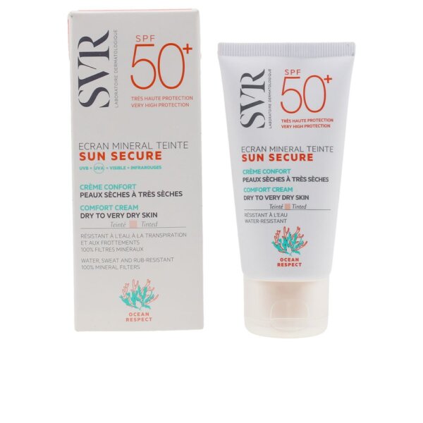 SUN SECURE ecran mineral teinte peaux sèches SPF50+ 60 gr Sun Secure Ecran Mineral