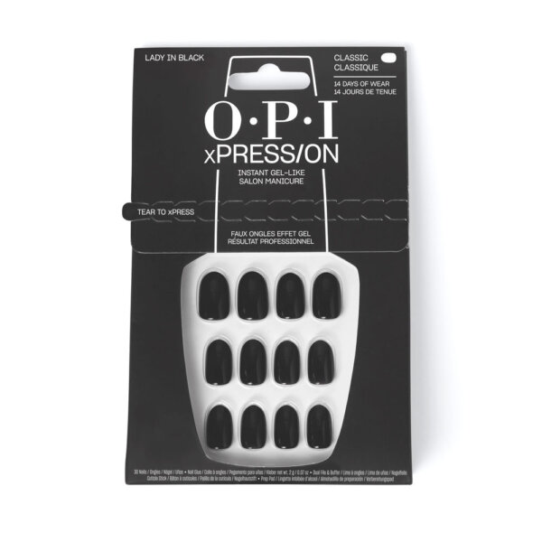 OPI xPRESS/ON Artificial Nails Iconic Shades #Lady in Black 30 u Xpress On Artificial Nails Küünelakk