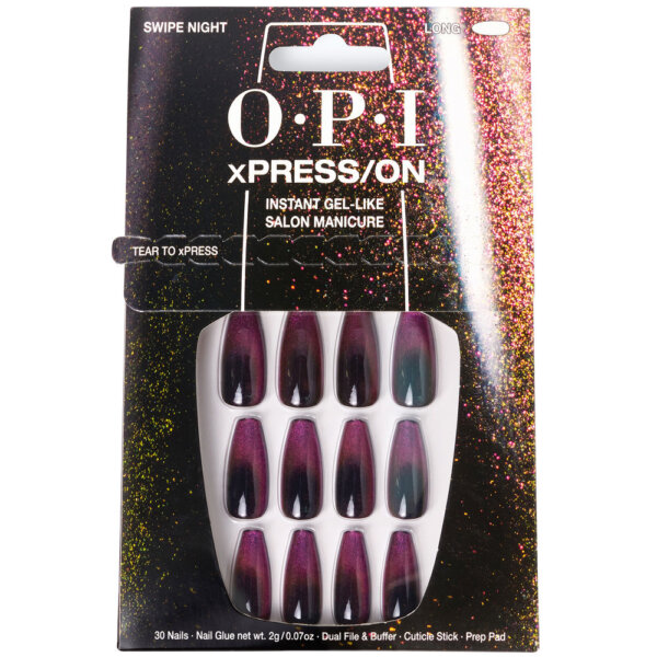OPI xPRESS/ON Artificial Nails Nail Art #Swipe Night 30 u Xpress On Artificial Nails