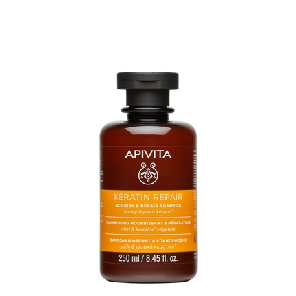 KERATIN REPAIR NOURISHING AND REPAIRING SHAMPOO for dry and damaged hair 250 ml Apivita Keratin Repair Nourishing Šampoon