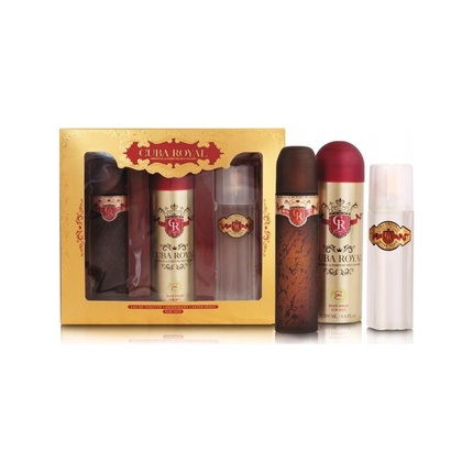 Cuba Royal Gift Set 100 ml EDT, After Shave (after shave) Royal 100 ml and 200 ml Royal deospray Royal Gift Set Edt 2