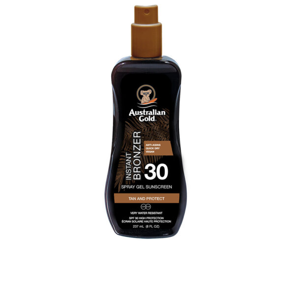 Australian Gold Instant Bronzer Spray Gel Sunscreen SPF30 Instant Bronzer Spray Gel 237ml
