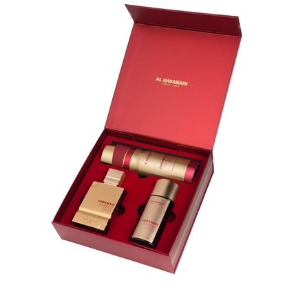 Amber Oud Ruby Edition Gift Set EDP 75 ml, EDP 30 ml and deospray 200 ml Amber Oud Ruby Edition 75ml
