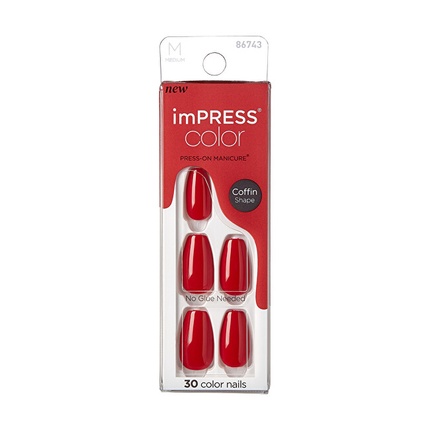 ImPRESS Color MC Reddy or Not Nails 30 tk Kiss Reddy or Not kunstküüned