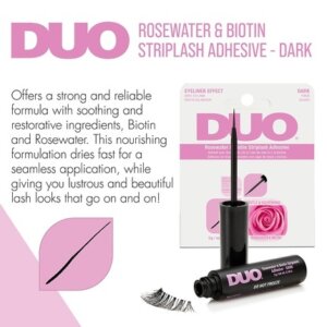 Ardell Duo Rosewater & Biotin Striplash Adhesive Dark - Adhesive for false eyelashes with a brush 5 g