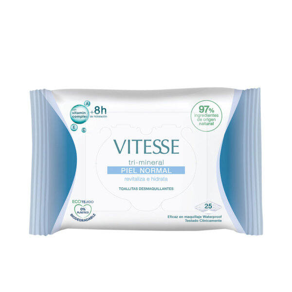 Vitesse TRI-MINERAL NORMAL SKIN makeup remover wipes 25 units Tri Mineral Normal Skin
