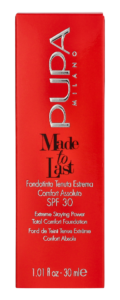 Pupa Long Lasting Make Up SPF 10 Made To Last ( Total Comfort Foundation) 30ml