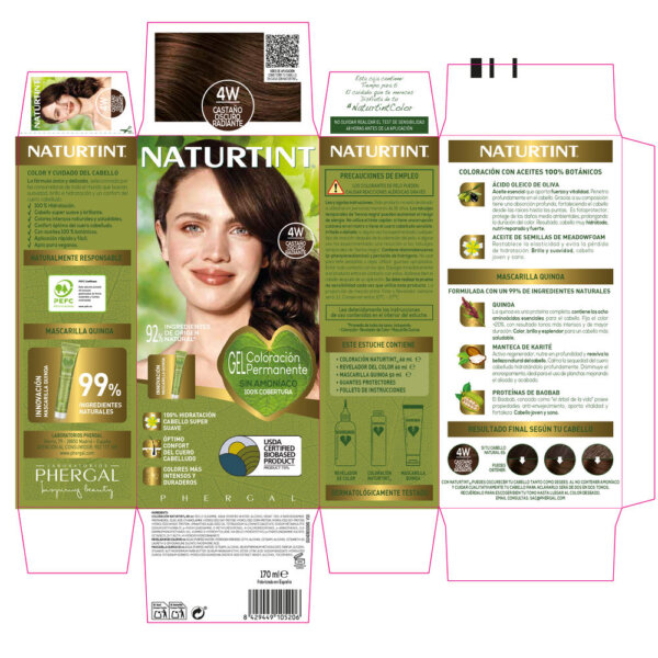 NATURTINT ammonia-free dye #4W-Radiant Dark Brown 170 ml Ammonia Free Dye #4W
