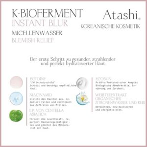 Atashi K-BIOFERMENT INSTANT BLUR soothing micellar water for sensitive skin 250 ml