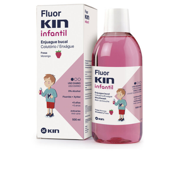 FLUORKIN INFANTIL anti-cavity mouthwash #strawberry 500 ml Fluorkin Infantil Anti Cavity