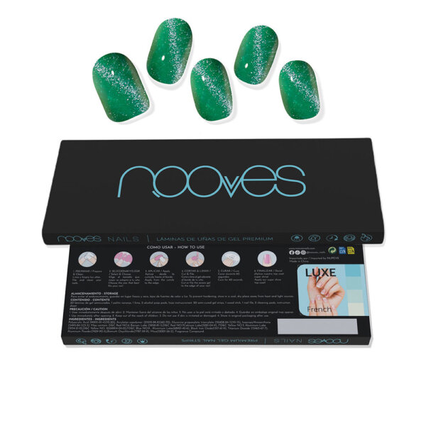 Jade Glass Premium Glam GEL NAIL SHEETS #cat eye green 20 u Jade Glass Premium Glam