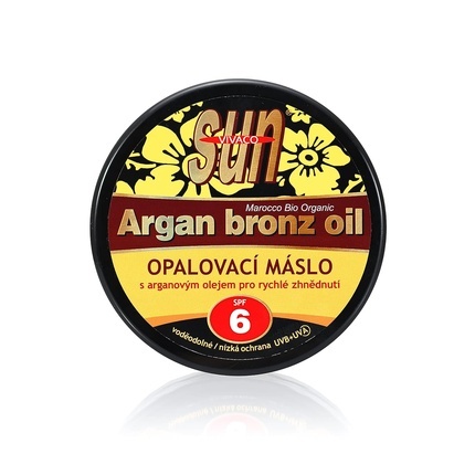Vivaco Sun Argan Bronz Oil SPF6 - Suntan butter with argan oil for quick browning 200 ml
