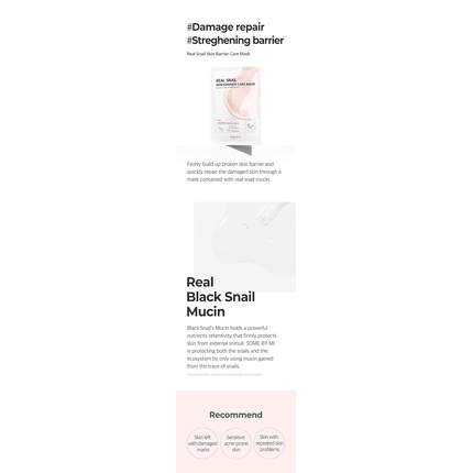 Real Snail Skin Barrier Care Mask - Strengthening sheet mask for skin regeneration Real Snail Skin Barrier
