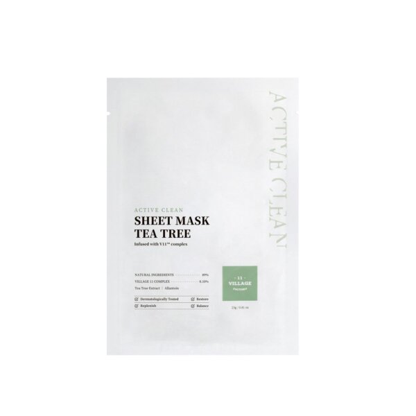 ACTIVE CLEAN sheet mask tea tree 23 gr Active Clean Sheet Mask 23g