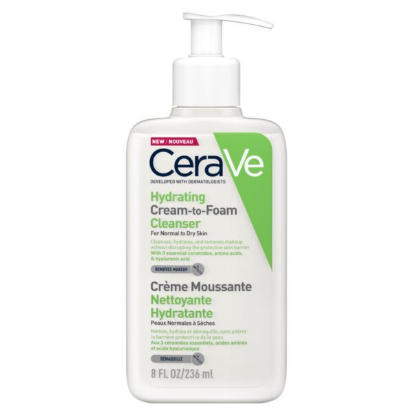 Cerave Facial Cleansers Hydrating Cream-to-Foam – Cleansing cream for dry skin Cerave Facial Cleansers Hydrating Cream-to-Foam – Cleansing cream for dry skin
