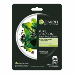 Garnier Black Textile Mask with Seaweed Extract Pure Charcoal Skin Natura l s (Black Tissue Mask) 28 g