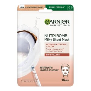 Garnier Skin Naturals Milky Tissue Mask – Textile face mask with coconut milk for dry skin