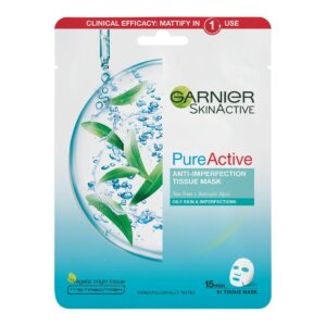 Garnier Skin Naturals Pure Active – Moisturizing textile mask against imperfections enriched with tea tree and salicylic acid