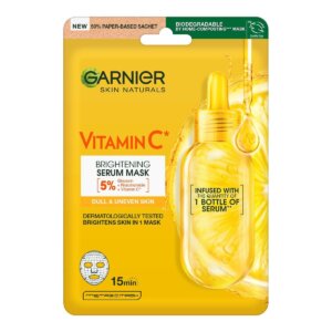 Garnier Skin Naturals Vitamin C Sheet Mask – Moisturizing textile mask to brighten the skin with vitamin C