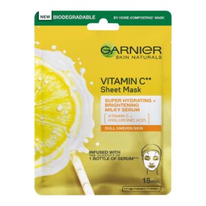Garnier Skin Naturals Vitamin C Sheet Mask – Moisturizing textile mask to brighten the skin with vitamin C