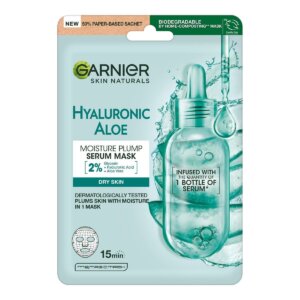 Garnier Hyaluronic Aloe Serum Tissue Mask – Textile face mask with aloe vera