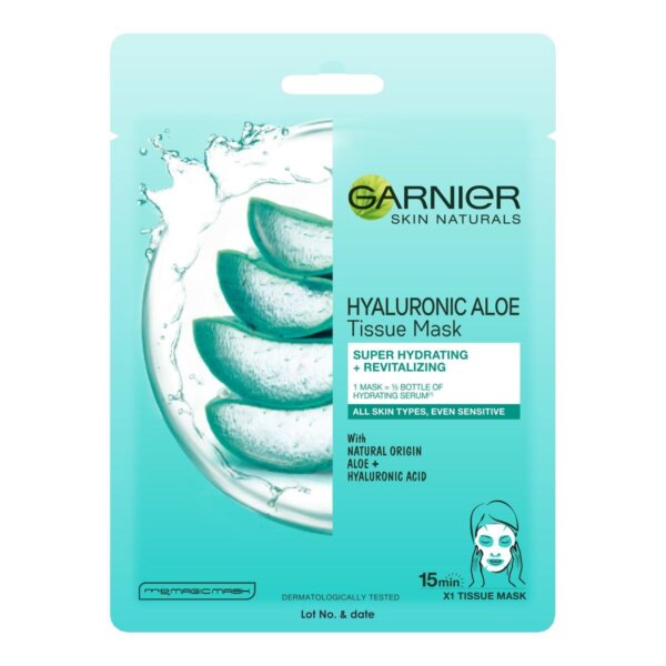 Garnier Hyaluronic Aloe Serum Tissue Mask – Textile face mask with aloe vera