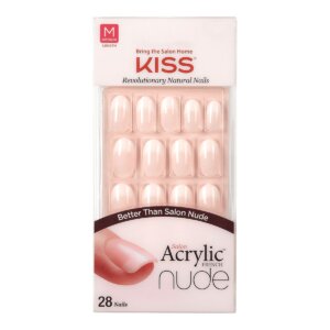 Kiss My Face Salon Acrylic French Nude Nails 64267 ( 28 pcs ) – Acrylic nails french manicure for a natural look