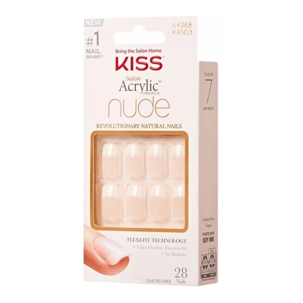 Kiss My Face Salon Acrylic French Nude 64268 ( 28 pcs ) – Acrylic nails french manicure for a natural look