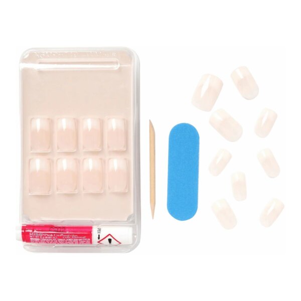 Kiss My Face Salon Acrylic French Nude 64268 ( 28 pcs ) – Acrylic nails french manicure for a natural look