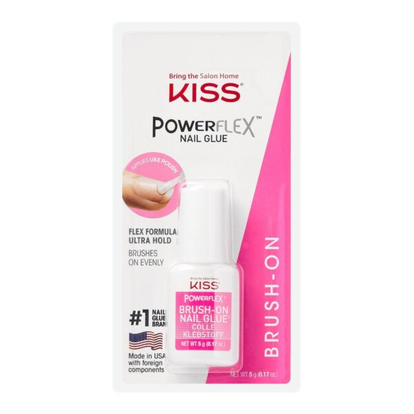 Kiss My Face Brush-On Nail Glue – Quick-drying nail glue with an application brush