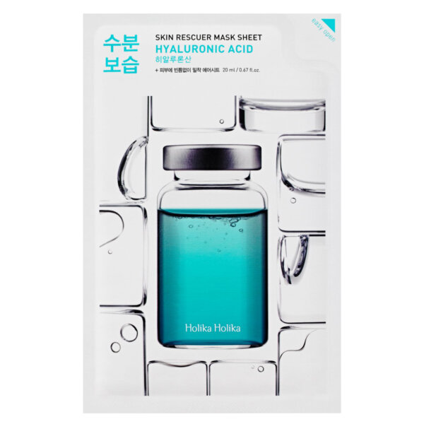Holika Holika Hyaluronic Acid Skin Rescue Mask Sheet – Moisturizing cloth mask with hyaluronic acid
