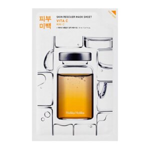 Holika Holika Skin Rescue Mask Sheet – Brightening cloth mask with vitamin C.