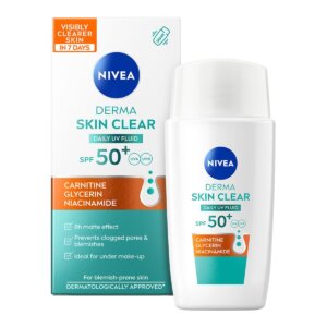 Nivea Derma Skin Clear Daily UV Fluid SPF 50+ – blemish-prone skin