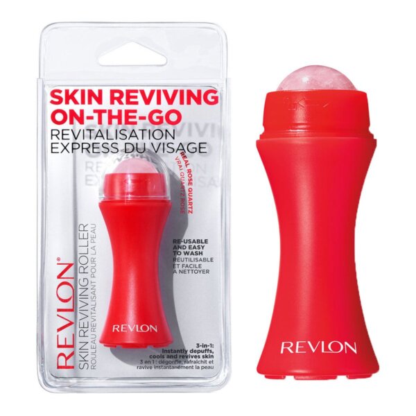REVLON ROSE QUARTZ ROLLER revitalizes and illuminates the face