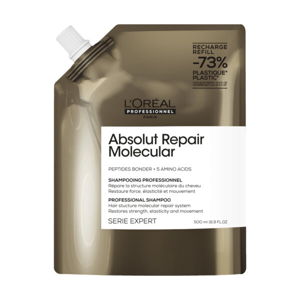 L’Oréal Professionnel Paris ABSOLUT REPAIR MOLECULAR professional sulfate-free shampoo for damaged hair refill 500 ml L’Oréal Professionnel Paris ABSOLUT REPAIR MOLECULAR professional sulfate-free shampoo for damaged hair refill 500 ml
