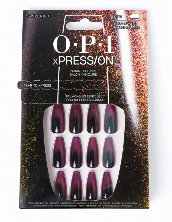 OPI xPRESS/ON Artificial Nails Nail Art #Swipe Night 30 u