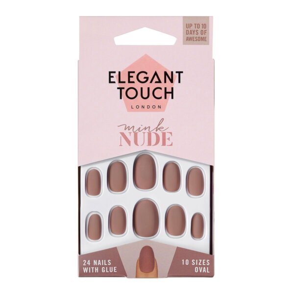 Elegant Touch POLISHED COLOUR nails with glue oval #mink nude Elegant Touch POLISHED COLOUR nails with glue oval #mink nude