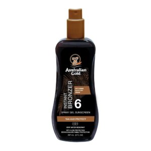 Australian Gold SUNSCREEN SPF6 spray gel with instant bronzer 237 ml