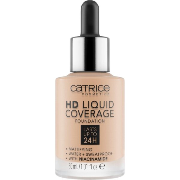 Catrice Liquid Make-Up HD Liquid Coverage (Foundation) 30 ml – toon 030 Sand Beige Catrice Liquid Make-Up HD Liquid Coverage (Foundation) 30 ml – toon 030 Sand Beige