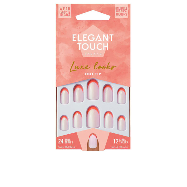 LUXE LOOKS nails with glue oval limited ed #hot tip Elegant Touch Luxe Looks Nails